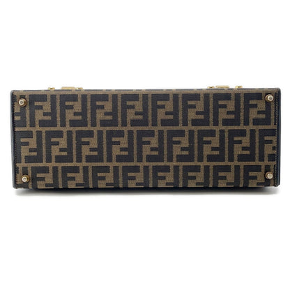 FENDI ?Zucca vanity bag Brown Canvas Leather