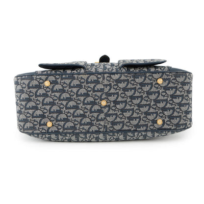 Dior Trotter double saddle bag Navy Canvas Leather