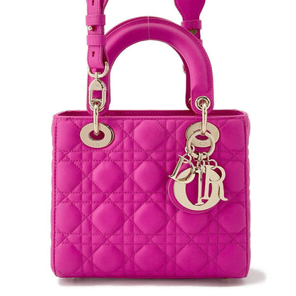 Dior Lady'S Dior My Abcdior Cannage 2-Way Bag Pinkm0538Onge Lambskin Size Small