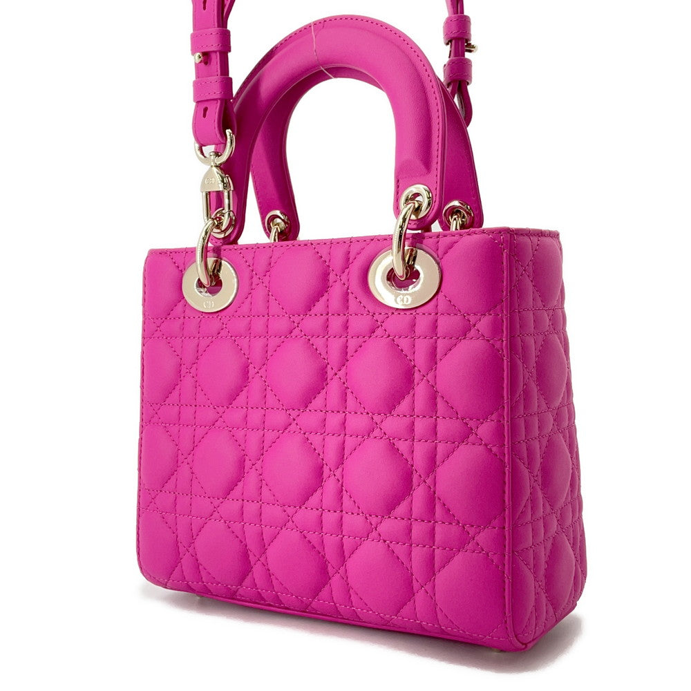 Dior Lady'S Dior My Abcdior Cannage 2-Way Bag Pinkm0538Onge Lambskin Size Small