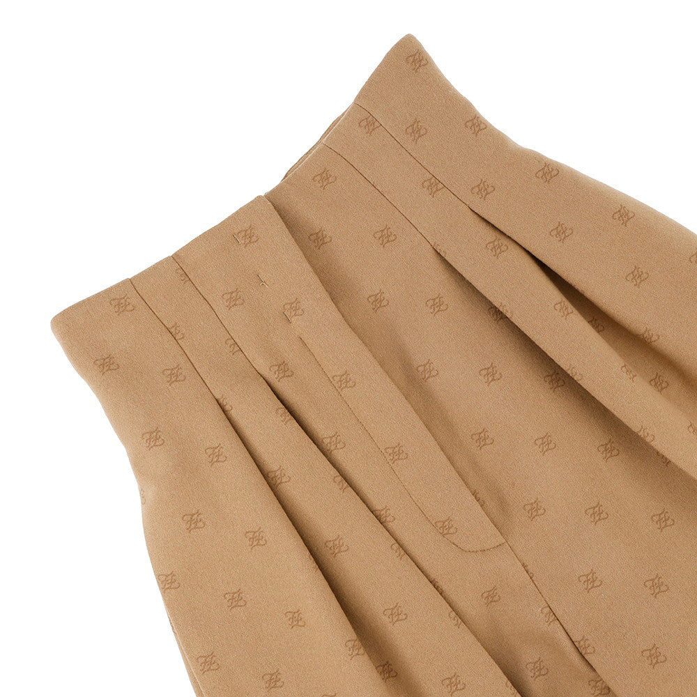 FENDI FF Calligraphy Shorts Size 36 BeigeFR6336 Wool 90% Cashmere8% Polyurethane2%