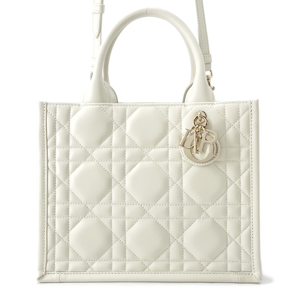 Dior Book Tote Cannage White Tote Bag
