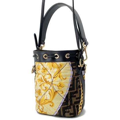 FENDI FENDI x Versace Mon Tresor Multicolor/Brown8BS010 Nylon Leather Size Mini
