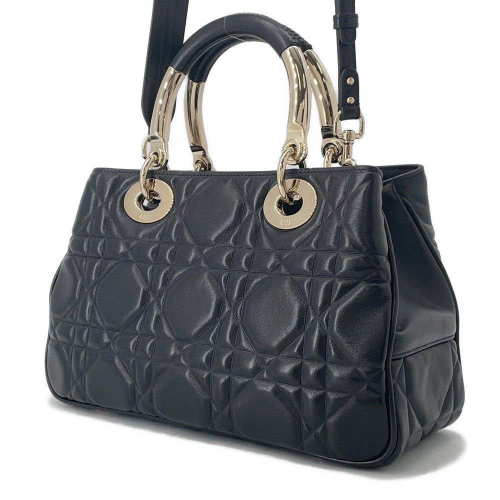 Dior Lady'S 95 22 2Way Handbag Blackm0699Ovjx Leather Size Medium
