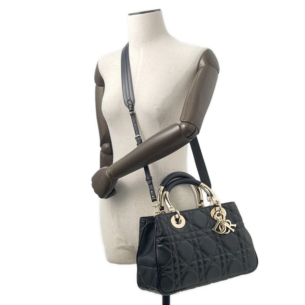 Dior Lady'S 95 22 2Way Handbag Blackm0699Ovjx Leather Size Medium