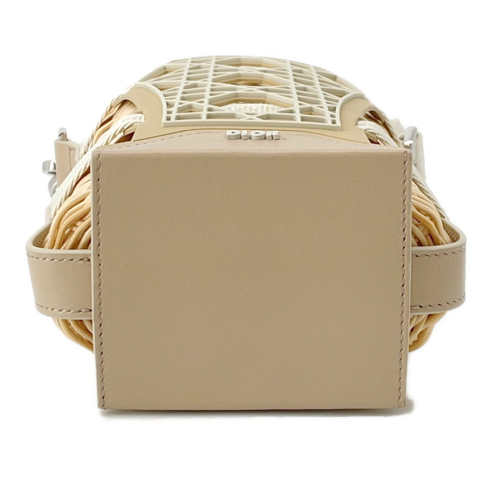 Dior Sahara 2-Way Bucket Bag Beige2Eskh376Bas Raffia Leather Rubber Size Nano