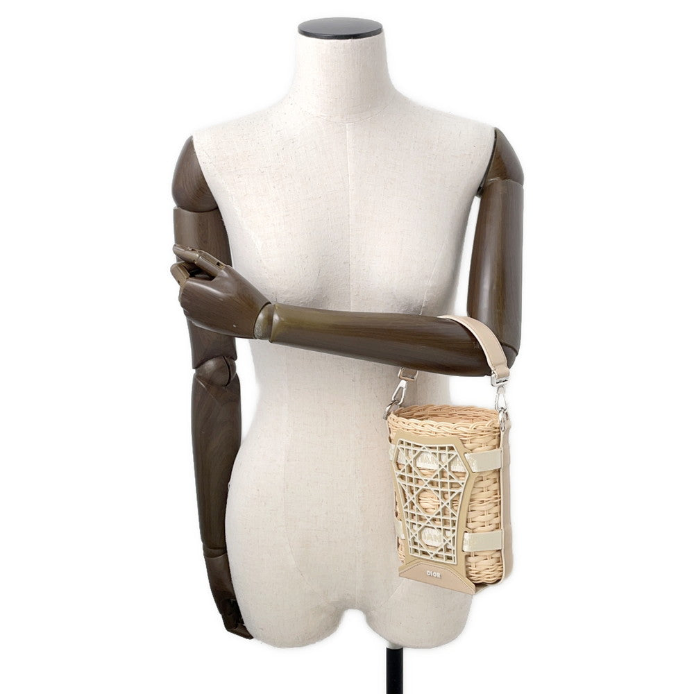 Dior Sahara 2-Way Bucket Bag Beige2Eskh376Bas Raffia Leather Rubber Size Nano