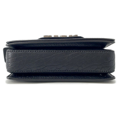 Dior Mosaique Logo Shoulder Bag Black Leather