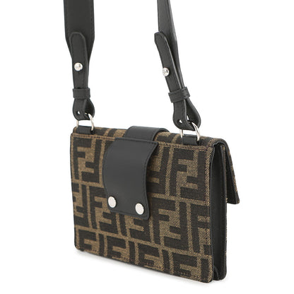 FENDI Baguette Slim Shoulder Bag Brown7M0295 Canvas