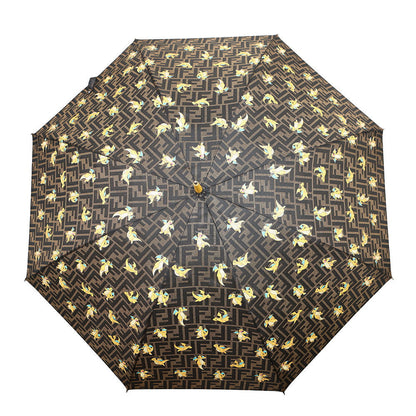 FENDI Fragment Zucca Pattern Dragonite Umbrella Brown7AL044 Nylon