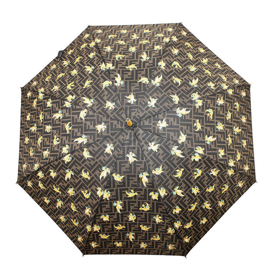 FENDI Fragment Zucca Pattern Dragonite Umbrella Brown7AL044 Nylon