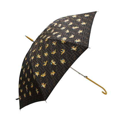 FENDI Fragment Zucca Pattern Dragonite Umbrella Brown7AL044 Nylon
