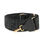 FENDI FF logo strap Black Canvas Leather
