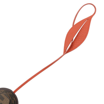 FENDI Snail Bag Charm Orange/Brown Leather
