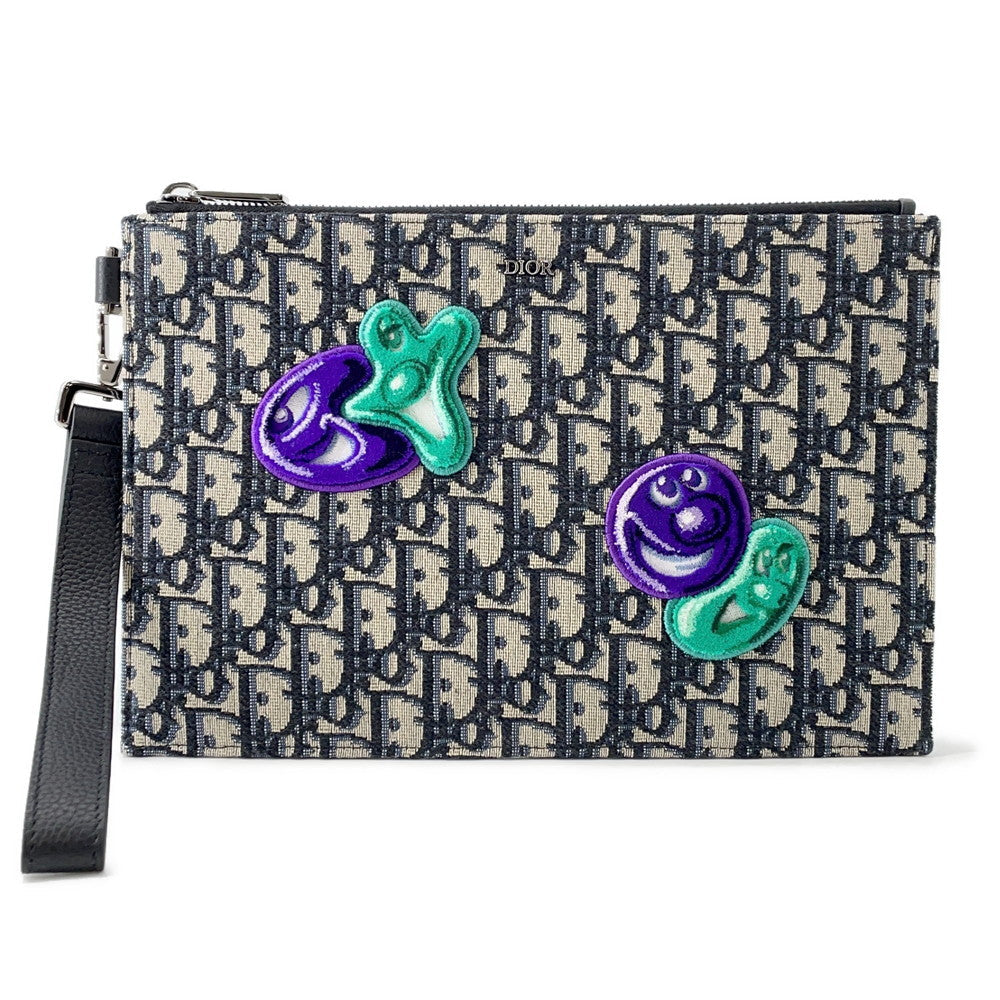 Dior Oblique Canvas Black Clutch