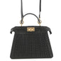 FENDI Peekaboo ISeeU Braided Black8BN327 Leather Size Small