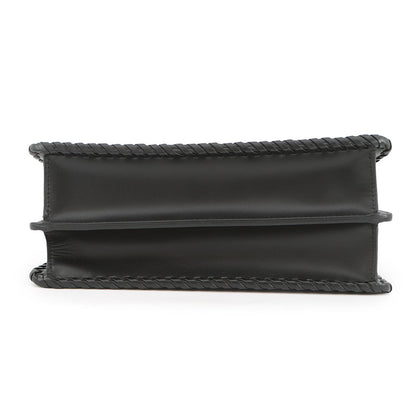 FENDI Peekaboo ISeeU Braided Black8BN327 Leather Size Small