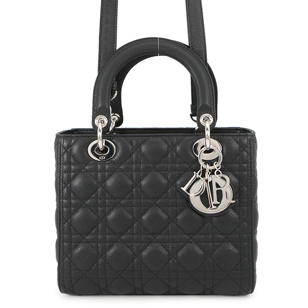 Dior Lady Dior Cannage Black Handbag Style 9