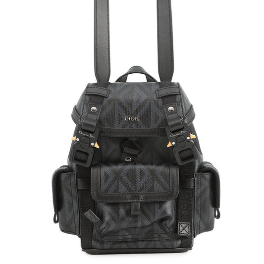 Dior Hit The Road Mini Backpack Shoulder Bag Black Pvc Coated Canvas
