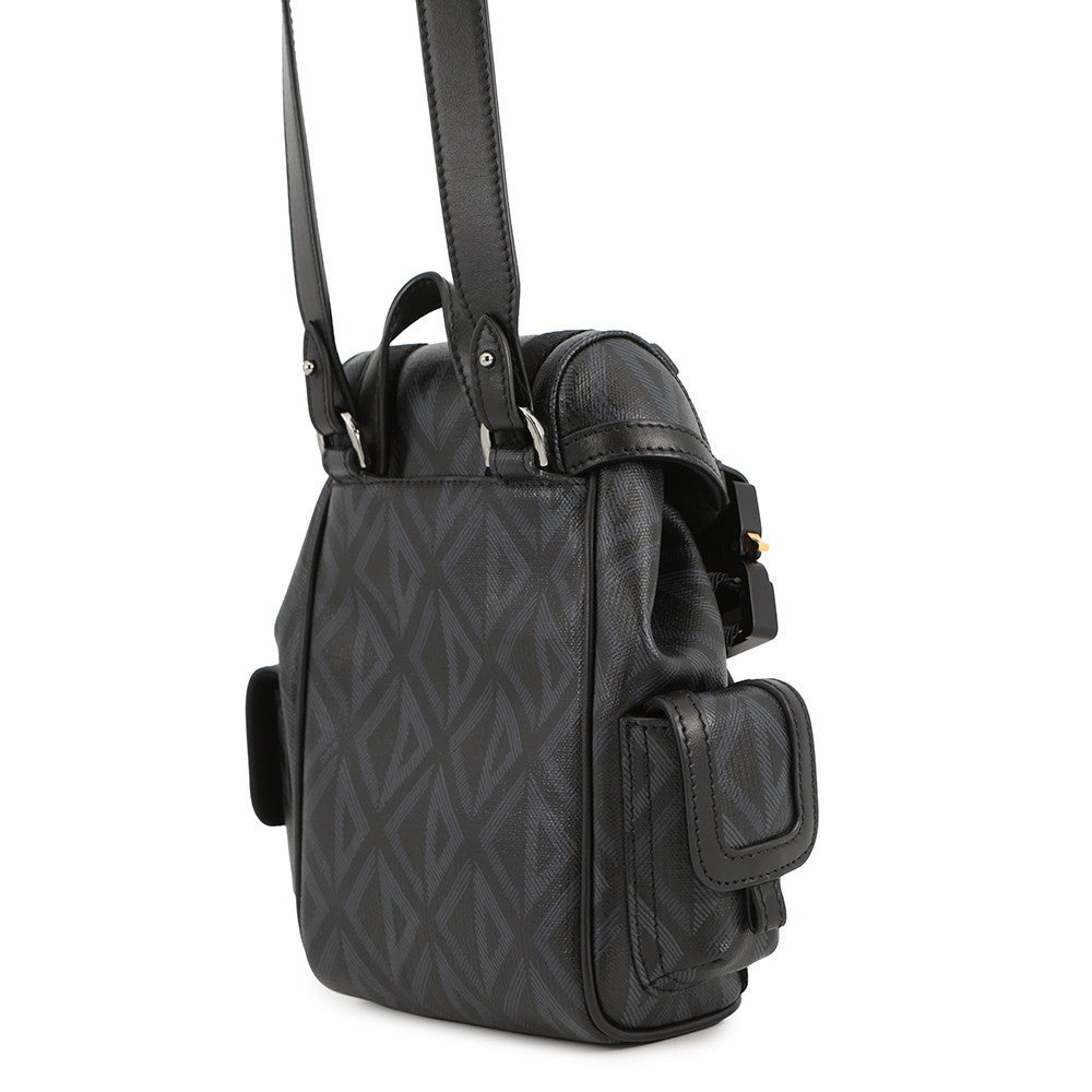 Dior Hit The Road Mini Backpack Shoulder Bag Black Pvc Coated Canvas