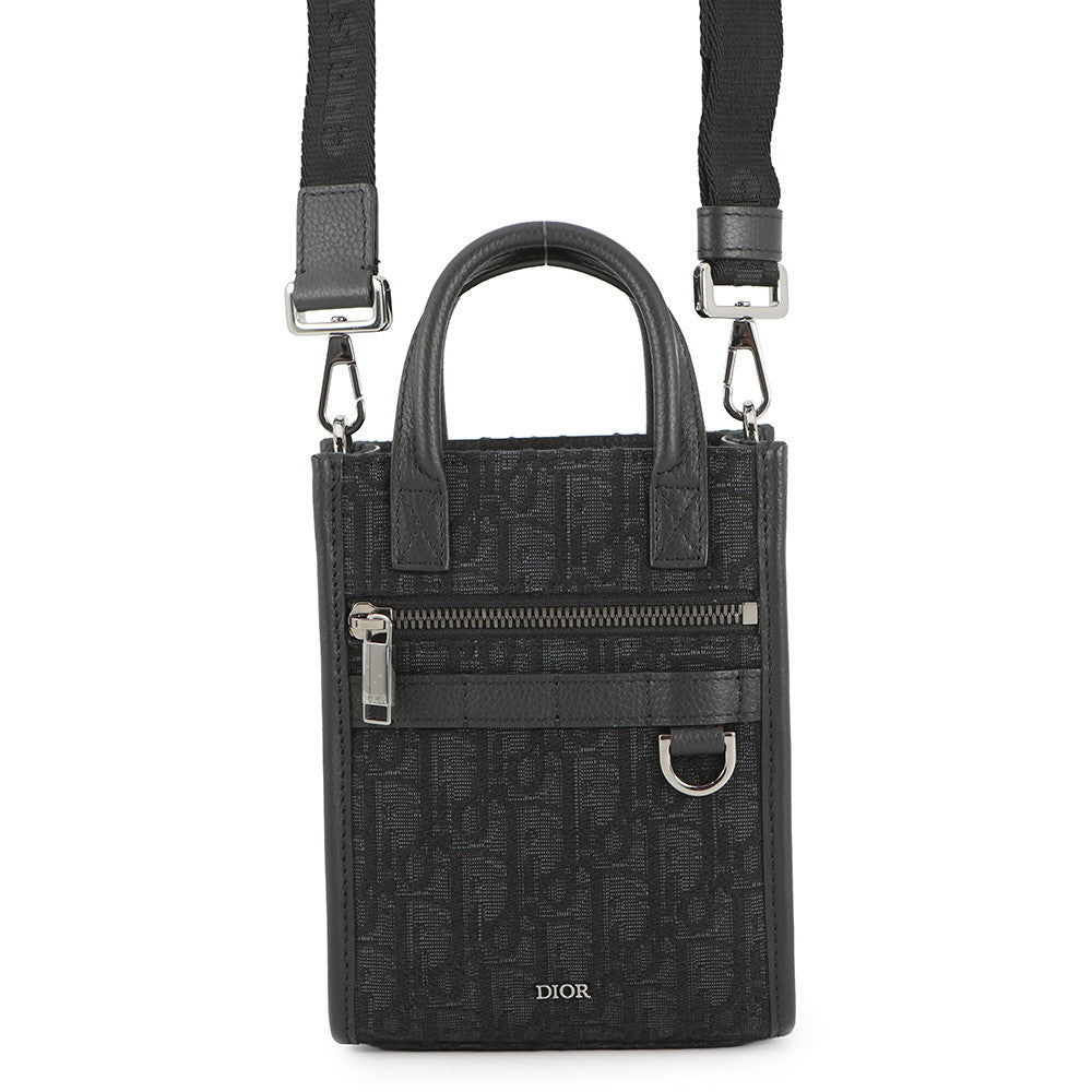 Dior Oblique Safari North-South 2-Way Shoulder Bag Black2Esws017Yky Canvas Leather Size Mini