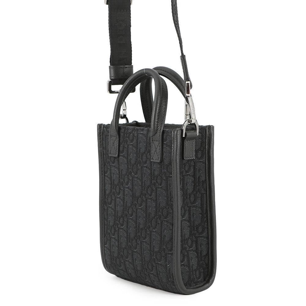 Dior Oblique Safari North-South 2-Way Shoulder Bag Black2Esws017Yky Canvas Leather Size Mini