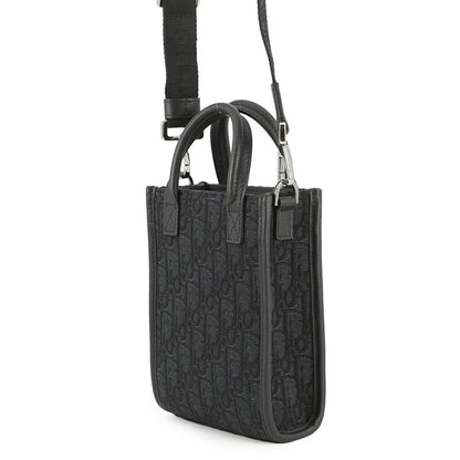 Dior Oblique Safari North-South 2-Way Shoulder Bag Black2Esws017Yky Canvas Leather Size Mini
