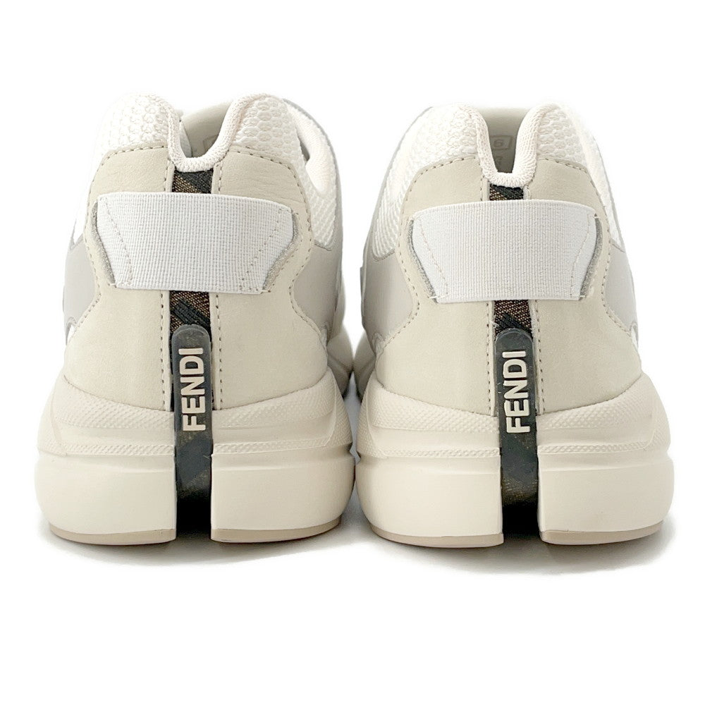 FENDI Faster Zucca Pattern Sneakers Gray7E1555 Fabric Size 6