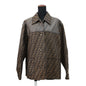 FENDI Logo Print Jacket Size Chronomat 44 Brown Polyester70% Cotton30%