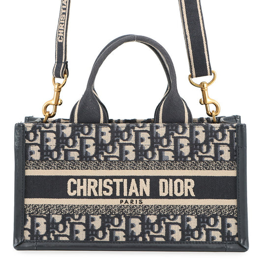 Dior Book Tote Canvas Navy Tote Bag