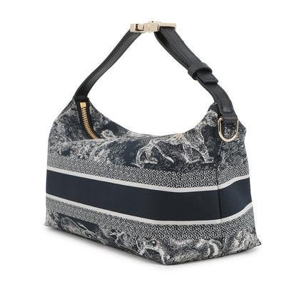 Dior Nomade Pouch Toile De Jouy Reverse Navys5554Oteu Fabric Calf Leather