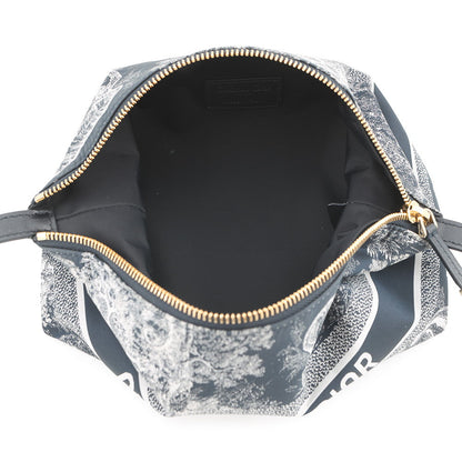 Dior Nomade Pouch Toile De Jouy Reverse Navys5554Oteu Fabric Calf Leather