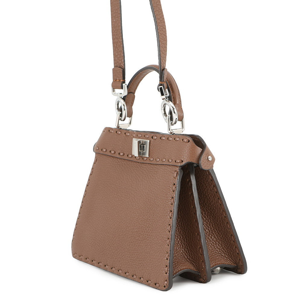FENDI Peekaboo Selleria I see you Brown8BN335 Leather Size Petit