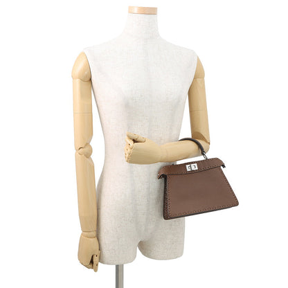 FENDI Peekaboo Selleria I see you Brown8BN335 Leather Size Petit