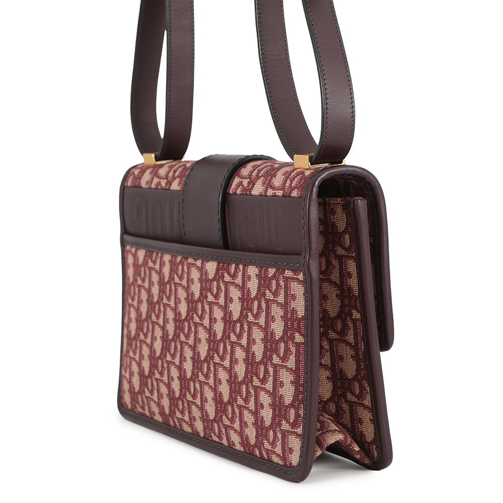 Dior Oblique Montaigne Shoulder Bag Bordeauxm9203Utzq Canvas Leather