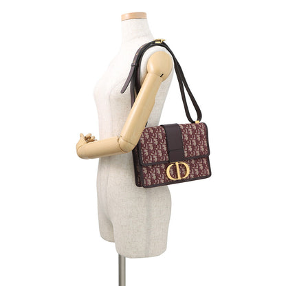 Dior Oblique Montaigne Shoulder Bag Bordeauxm9203Utzq Canvas Leather
