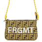 FENDI Fragment Hiroshi Fujiwara Collaboration Baguette Slim Clutch Yellow/Brown8BS073 Canvas
