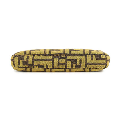 FENDI Fragment Hiroshi Fujiwara Collaboration Baguette Slim Clutch Yellow/Brown8BS073 Canvas