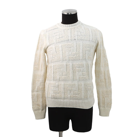 FENDI FF pullover sweater Size 46 WhiteFZX091 Cotton72% Linen26% Nylon2%