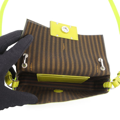 FENDI Baguette Phone Pouch Light Green/Brown7AS142 Satin