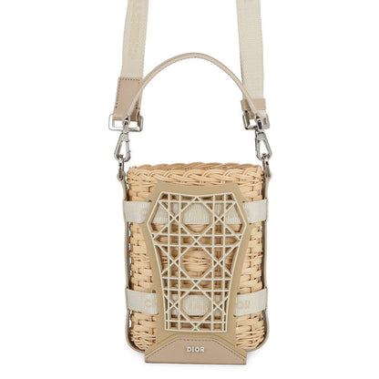 Dior Sahara 2-Way Bucket Bag Beige2Eskh376Bas Raffia Leather Rubber