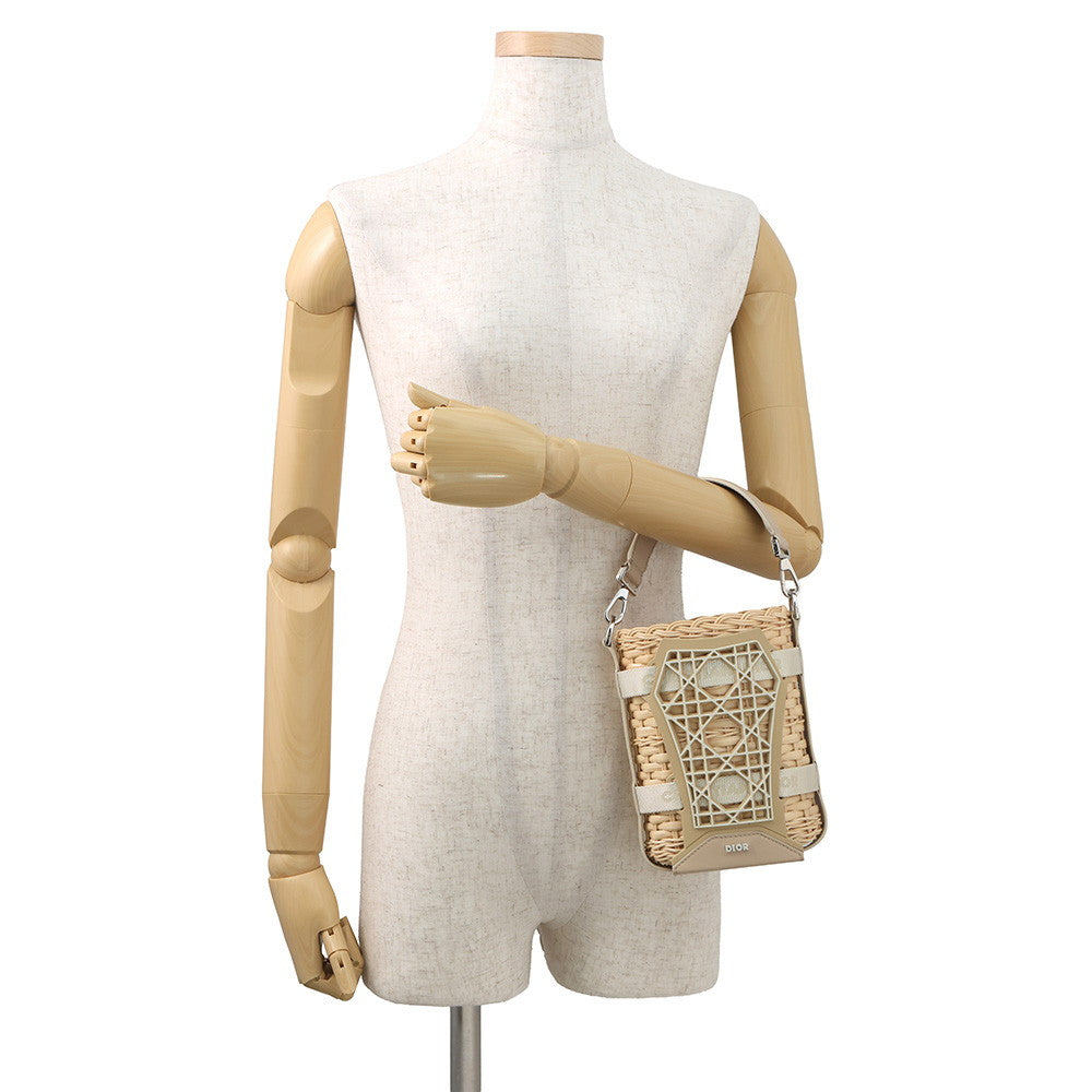 Dior Sahara 2-Way Bucket Bag Beige2Eskh376Bas Raffia Leather Rubber