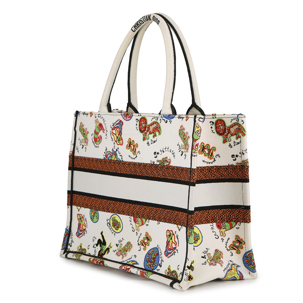 Dior Book Tote Canvas White Tote Bag Canvas
