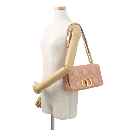 Dior Macrocannage Caro Shoulder Bag Jasmin Flowerm9242Ungk Calf Leather Size Medium