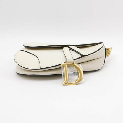 Dior Saddle Medium White 2019 Grained Leather Handbag