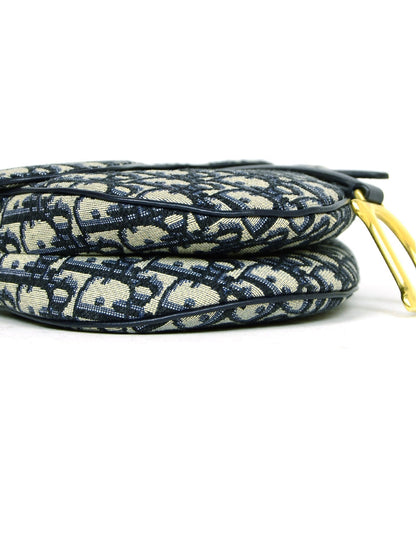 Dior Saddle Canvas Blue Crossbody Canvas