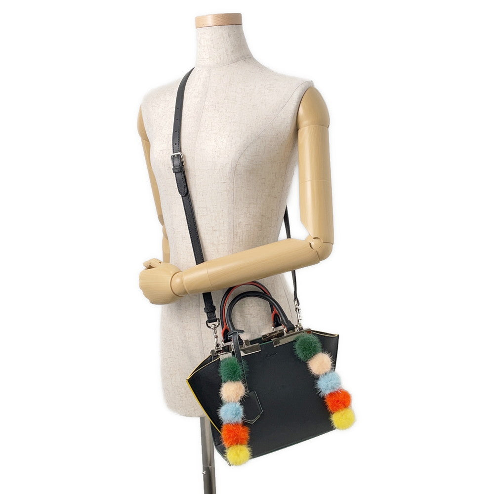 FENDI Petit Trois Jules Black8BH333 Leather