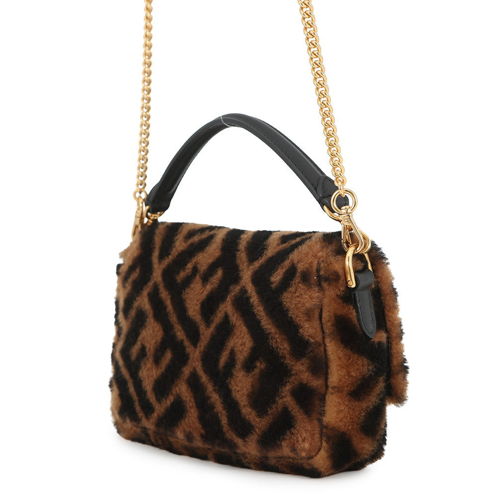 FENDI Mini Bucket Brown/Black8BS017 Mouton Leather