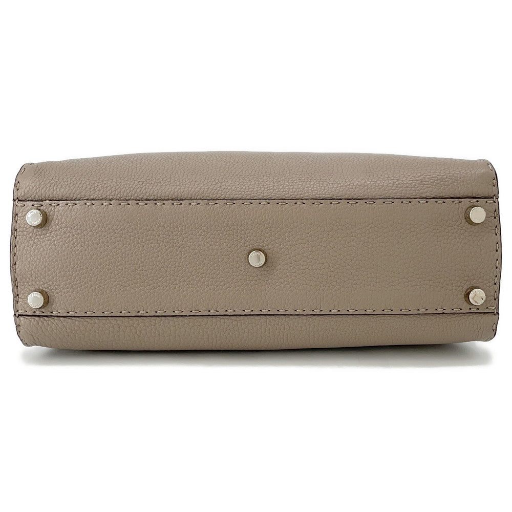 FENDI Peekaboo Selleria Greige8BN290 Leather Size regular