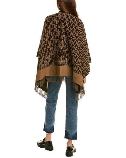 Fendi Ff Wool & Cashmere-Blend Poncho